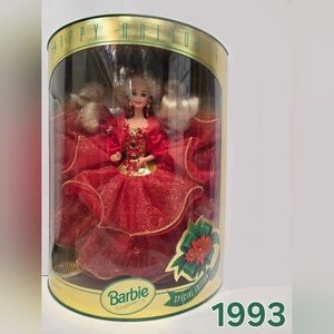 Barbie Red and Gold Holiday Gown Doll 1993